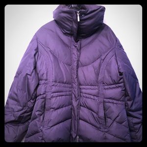 Purple puffer coat